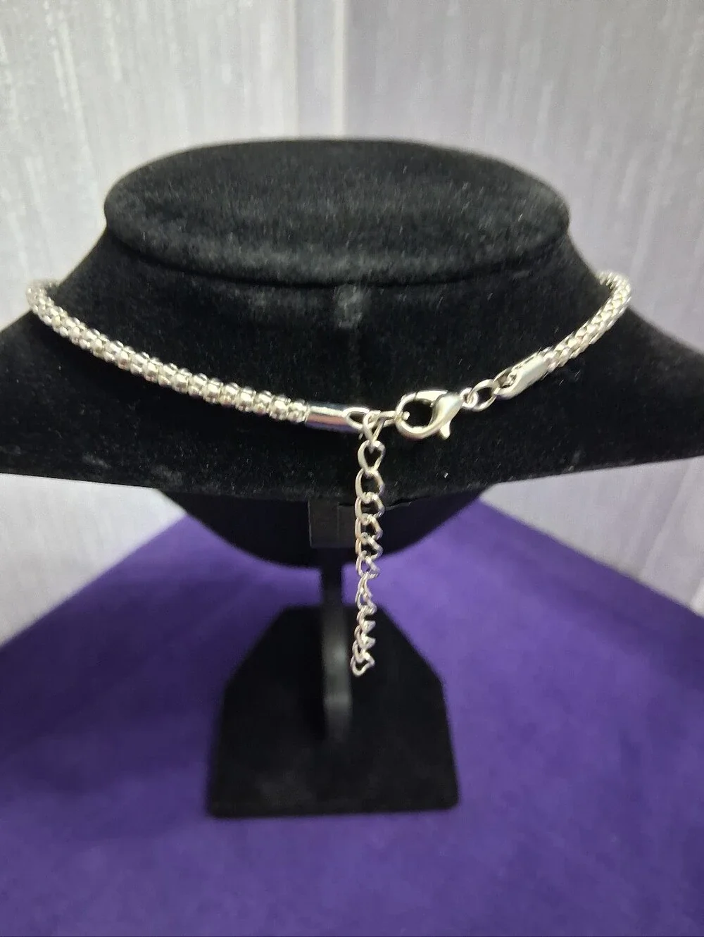 Sparkleheart Necklace Rhinestone Heart With Silvertone Chain
